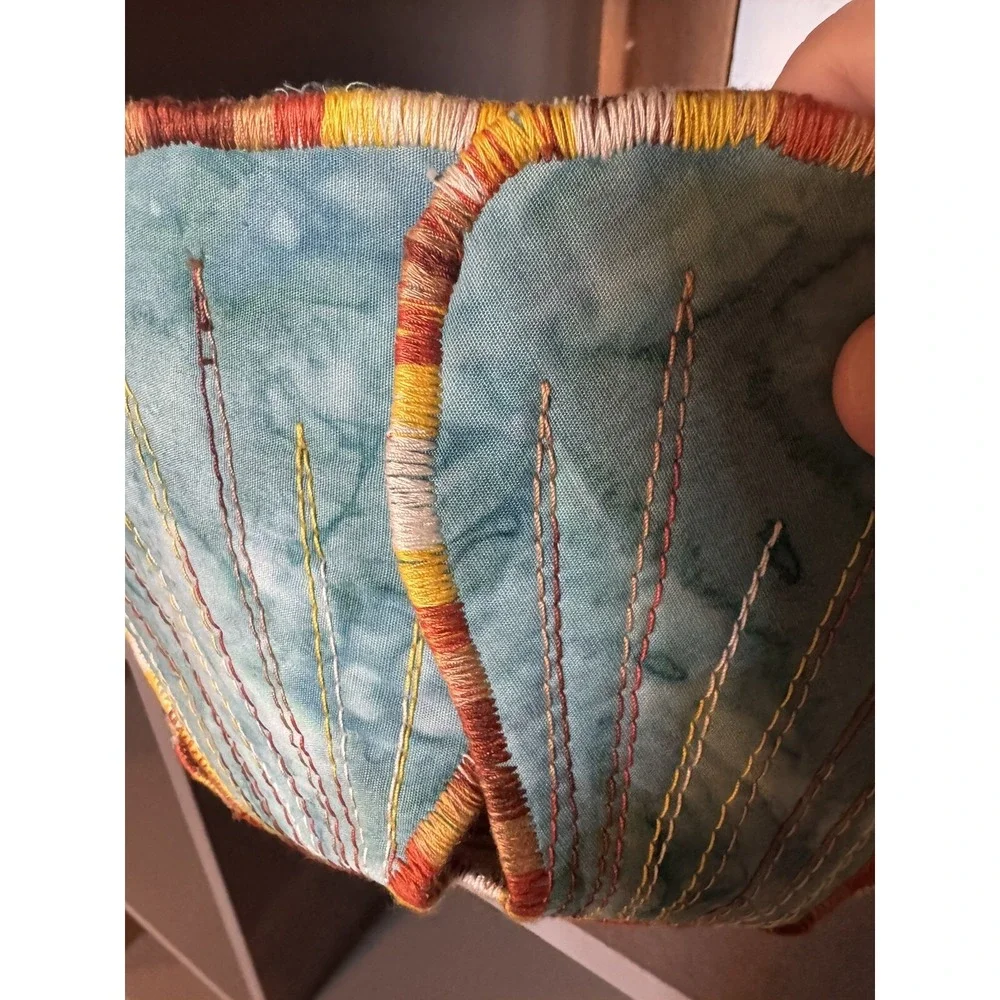 Handmade Quilted Flower Reversible Microwave Bowl Cozy 10x4